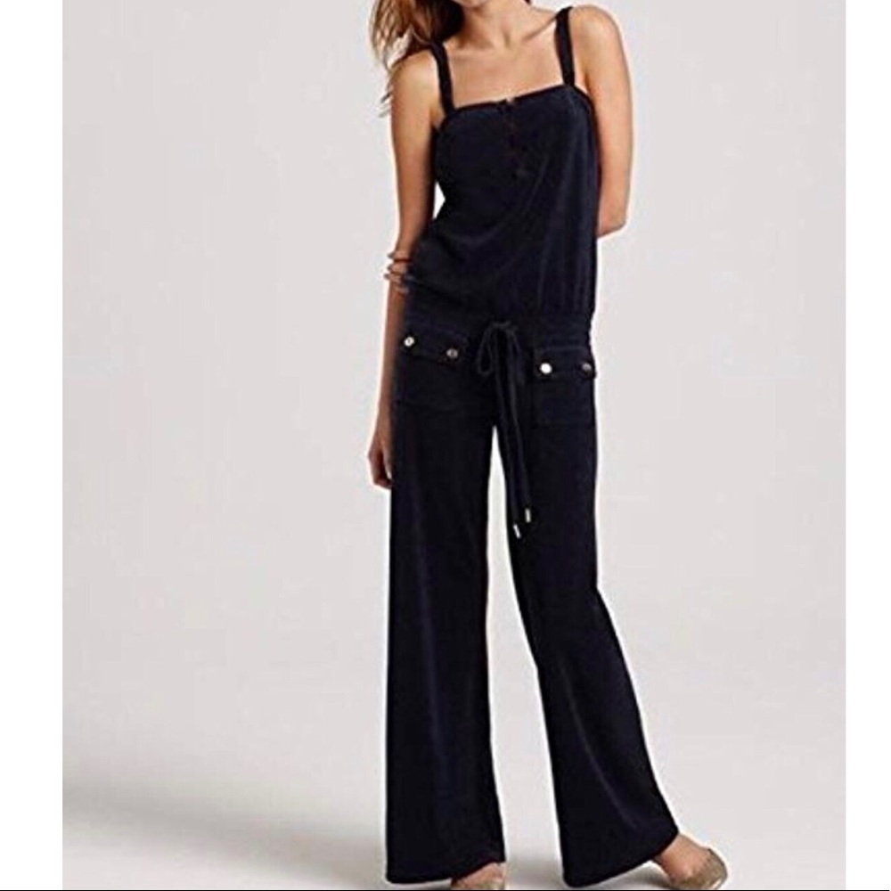 Juicy Couture Black Velour Romper Jumpsuit